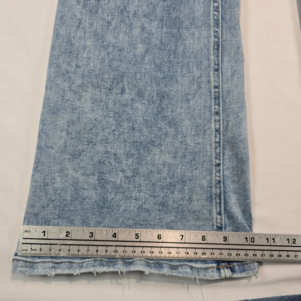 Edgely High Rise Flare‎ Jeans Light Wash Acid Denim Size 12 Short 751408